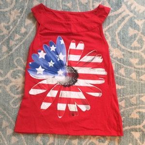 Justice Red white and blue tank